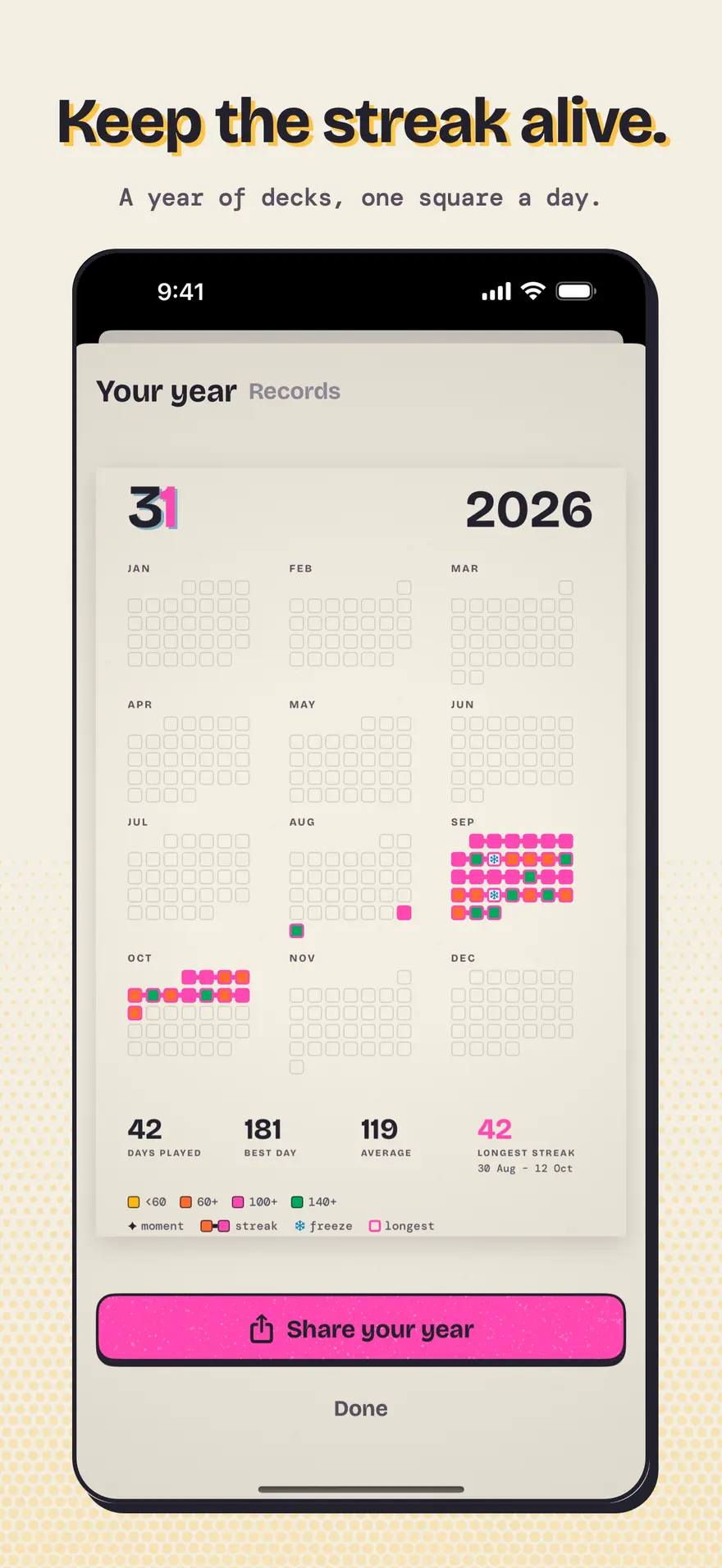 Your year on one poster, a square a day
